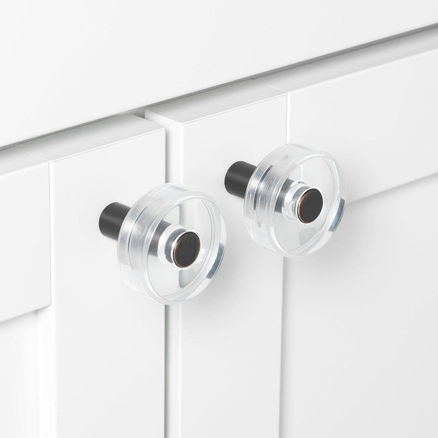 1 1/2" (38mm) Round Modern Clear Acrylic Cabinet Knob