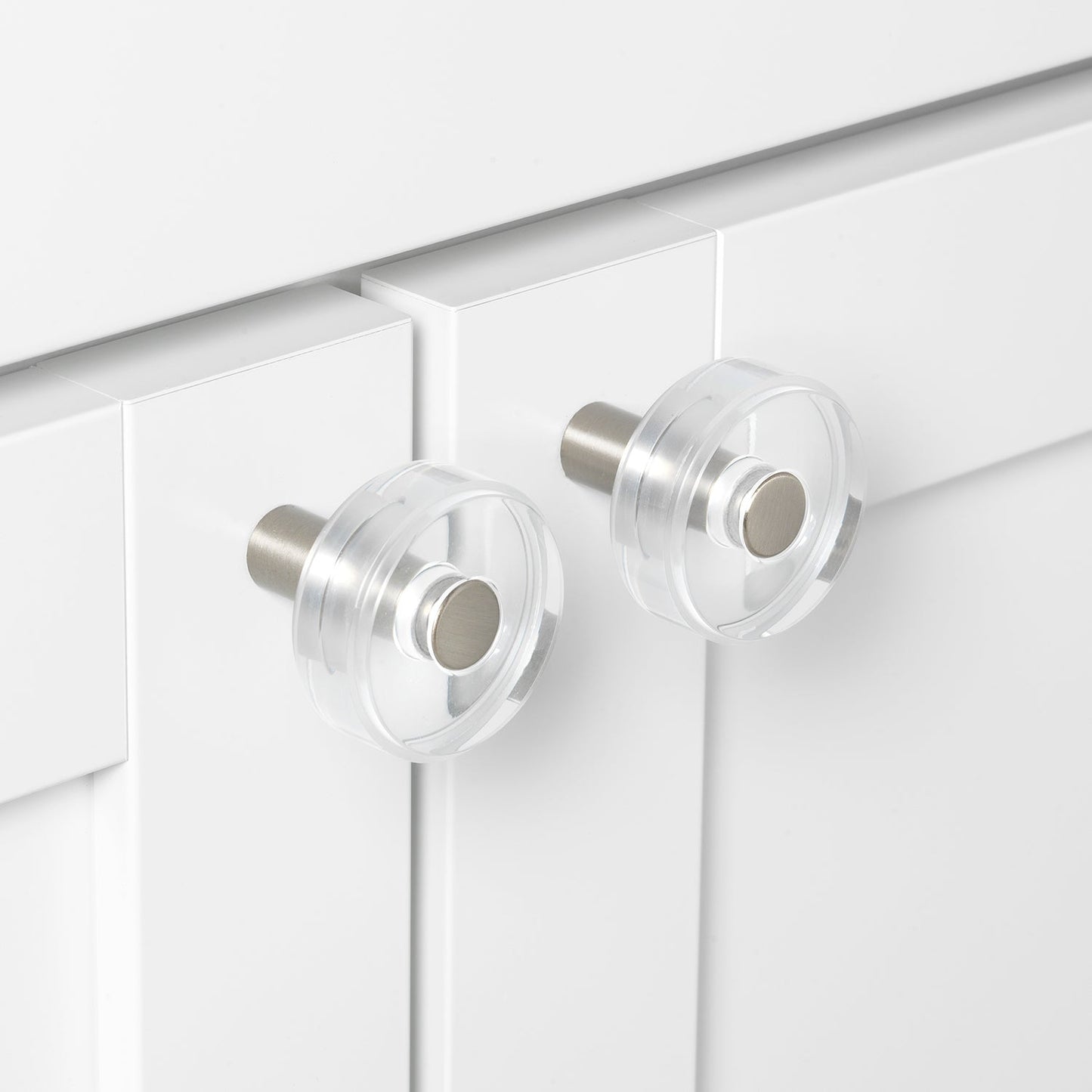1 1/2" (38mm) Round Modern Clear Acrylic Cabinet Knob