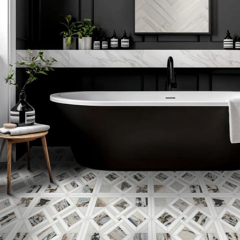 MSI Tessere Pattern 12" x 12" Polished Marble Mosaic Tile