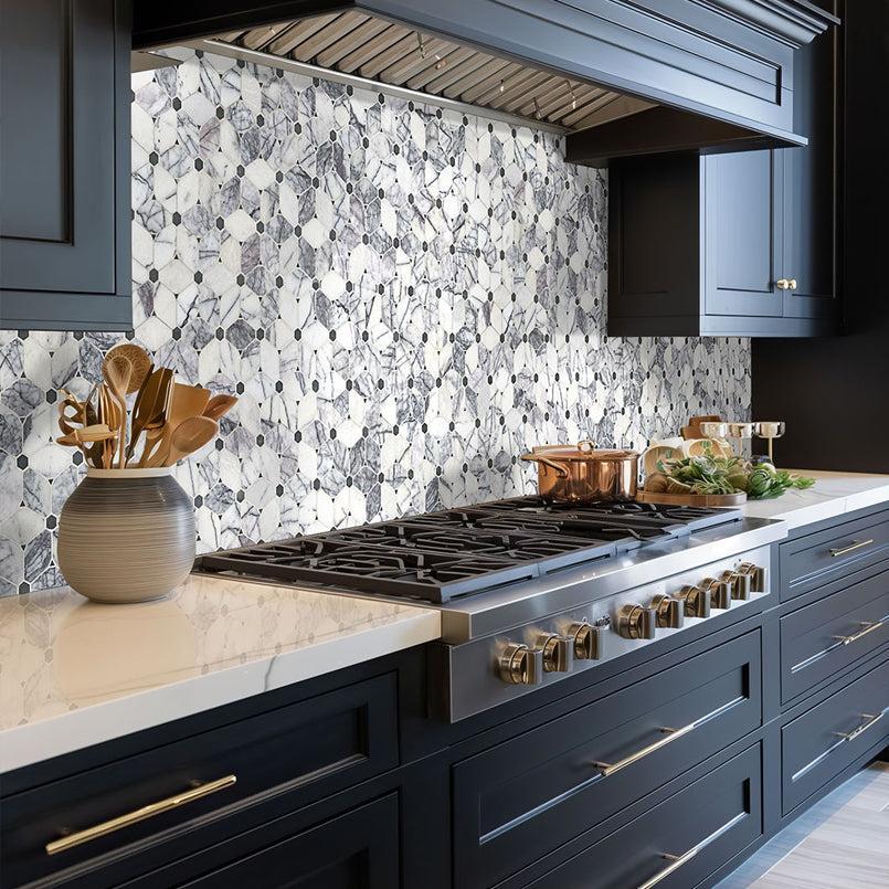 MSI Cecily Lilac 11.5" x 11.75" Polished Marble Mosaic Tile