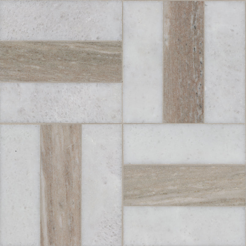 MSI Winslow Weave 11.75" x 11.75" Polished Marble Mosaic Tile