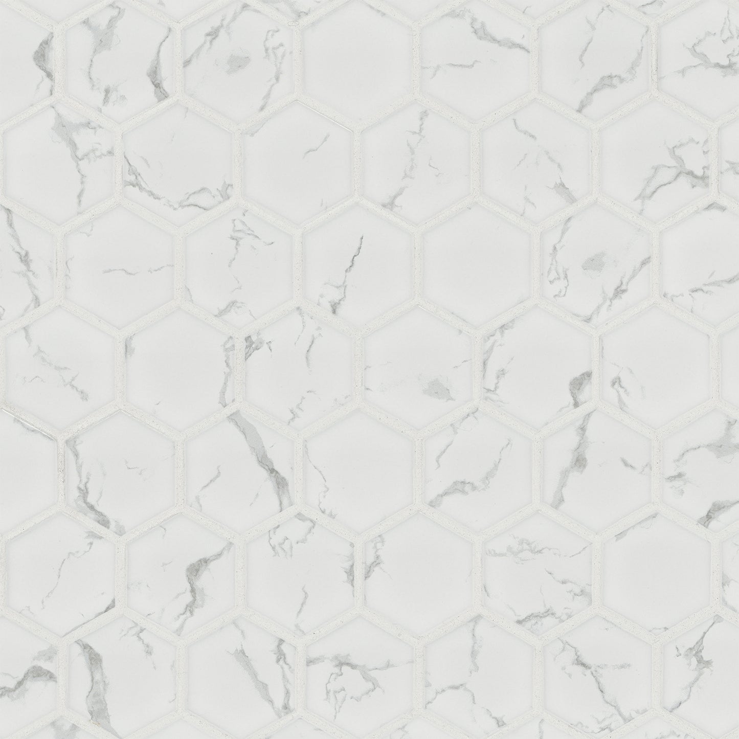 MSI Carrara Hexagon (2" Pieces) 12" x 12" Matte Porcelain Mosaic Tile