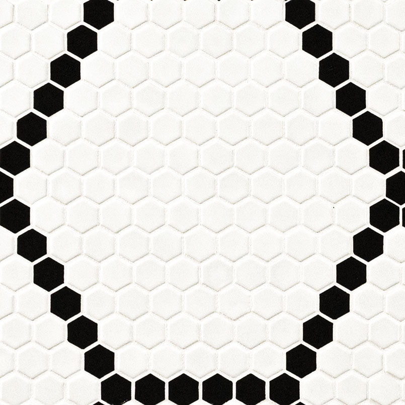 MSI White And Black Hive Pattern 11.75" x 12" Matte Porcelain Mosaic Tile