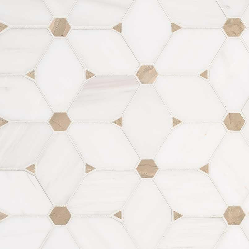 MSI Cecily Pattern 11.5" x 11.75" Polished Marble Mosaic Tile