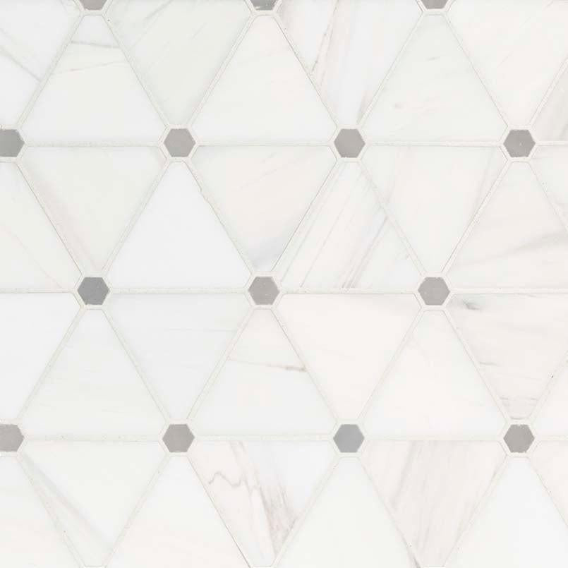 MSI Bianco Dolomite Pinwheel 12.75" x 13" Polished Marble Mosaic Tile