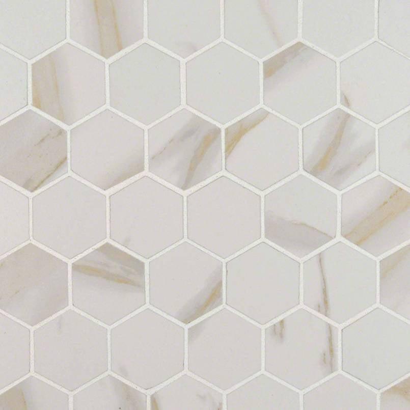 MSI Pietra Calacatta Hexagon (2" Pieces) 11.75" x 11.75" Glazed Porcelain Mosaic Tile