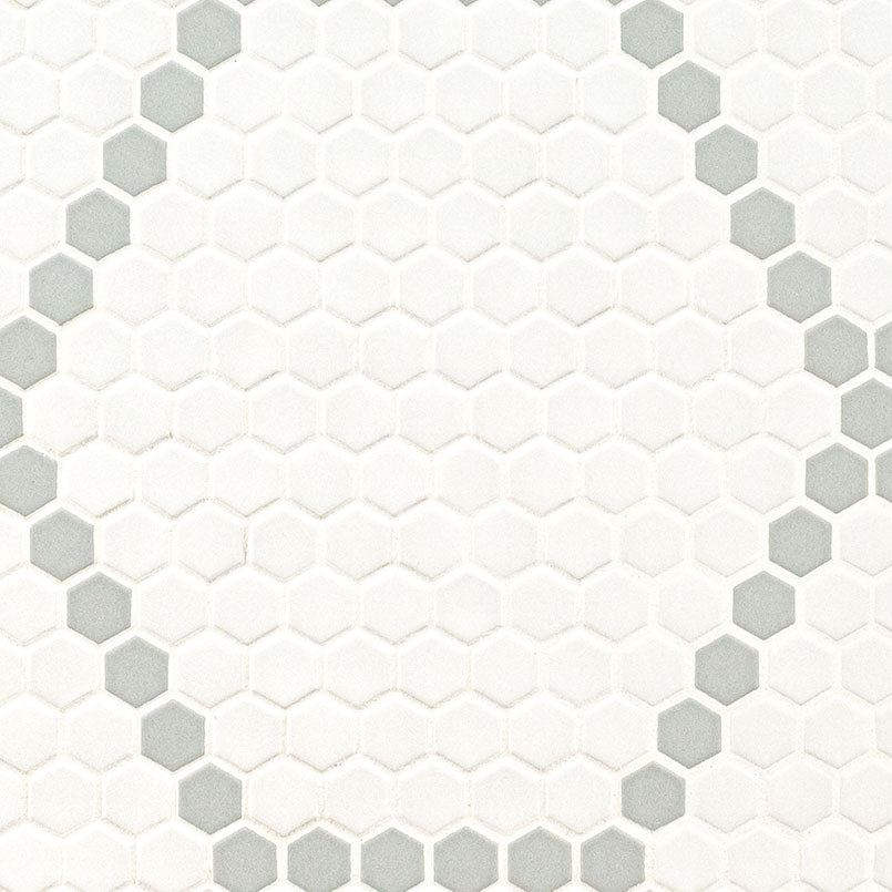 MSI White And Gray Hive Pattern 11.75" x 12" Matte Porcelain Mosaic Tile