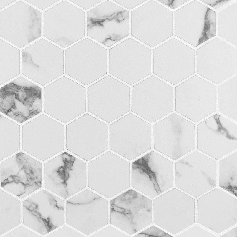 MSI Pietra Statuario Hexagon (2" Pieces) 11.75" x 12" Matte Porcelain Mosaic Tile