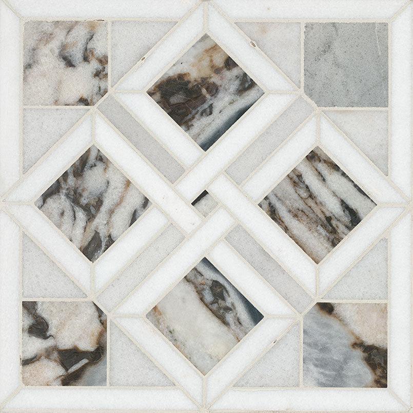 MSI Tessere Pattern 12" x 12" Polished Marble Mosaic Tile