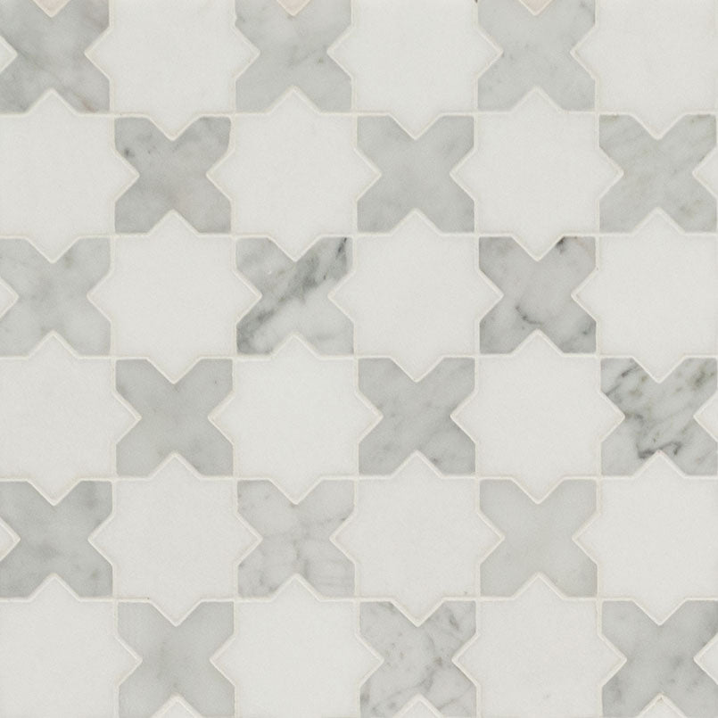 MSI Vera Anne Pattern 11.75" x 12" Polished Marble Mosaic Tile