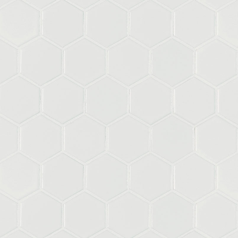 MSI White Matte Hexagon (2" Pieces) 11.75" x 11.75" Matte Porcelain Mosaic Tile