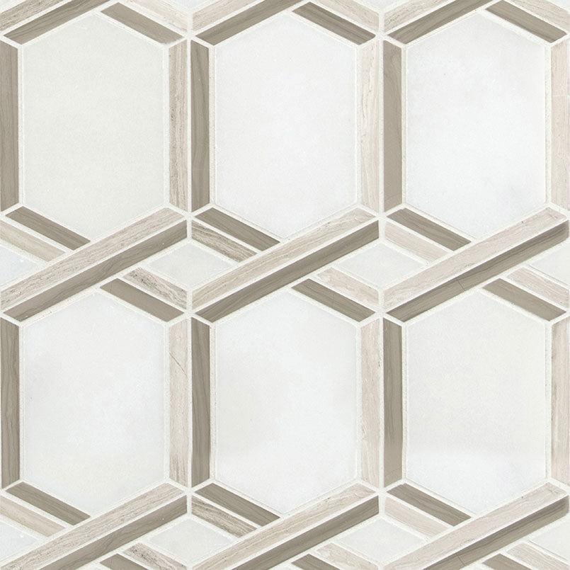 MSI Royal Link Geometric 12.25" x 12.5" Polished Marble Mosaic Tile