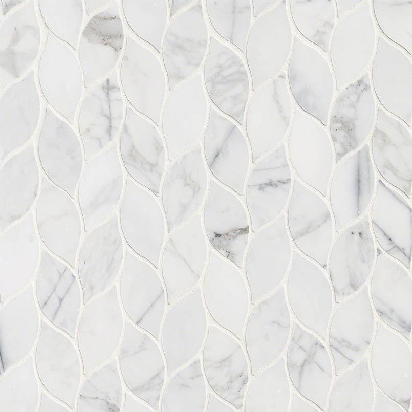 MSI Calacatta Blanco Pattern 12.5" x 12.5" Polished Marble Mosaic Tile