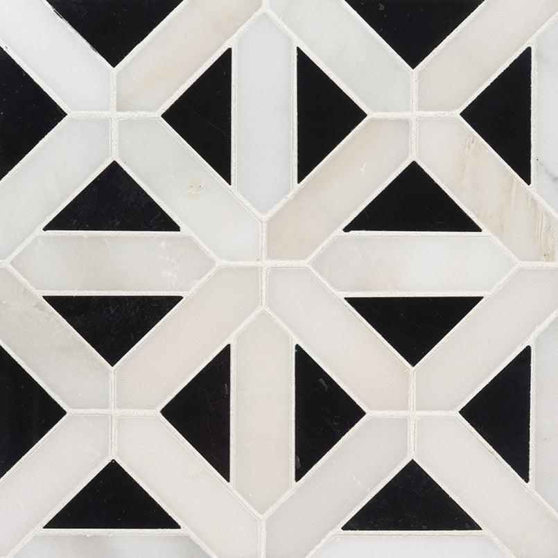 MSI Retro Fretwork 12" x 12" Polished Marble Mosaic Tile