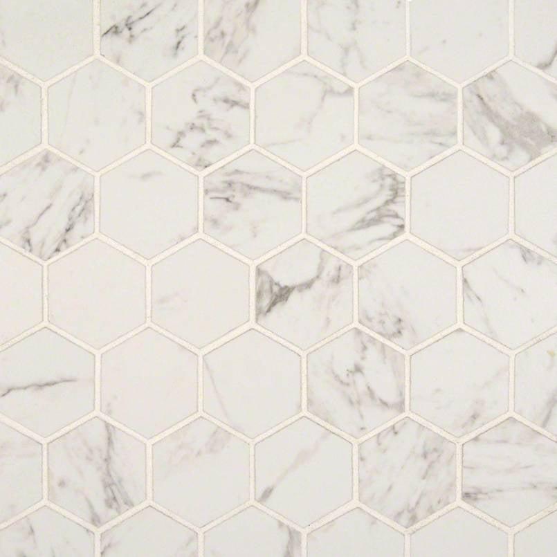 MSI Pietra Carrara Hexagon (2" Pieces) 11.75" x 11.75" Glazed Porcelain Mosaic Tile