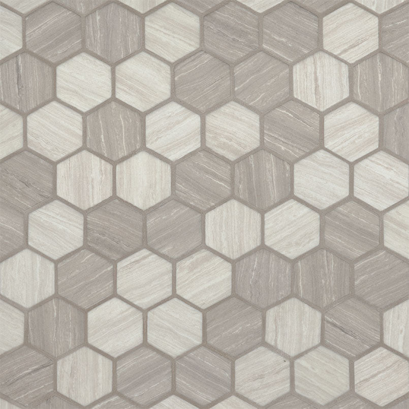 MSI Silva Oak Hexagon (2" Pieces) 11.75" x 12" Honed Glass Mosaic Tile
