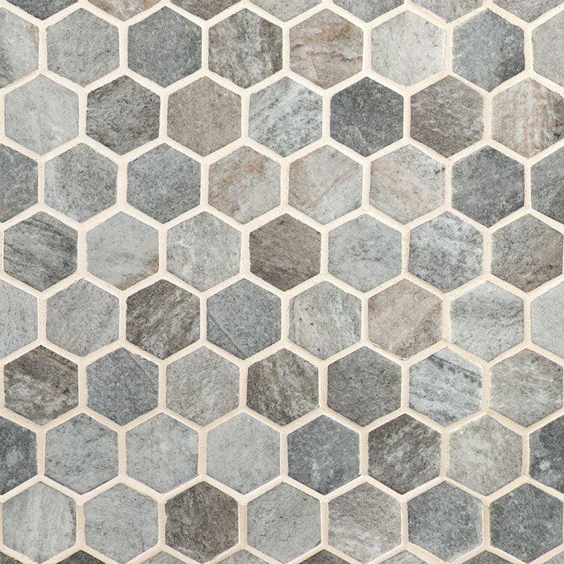 MSI Stonella Hexagon (2" Pieces) 11.75" x 12" Matte Recycled Glass Mosaic Tile