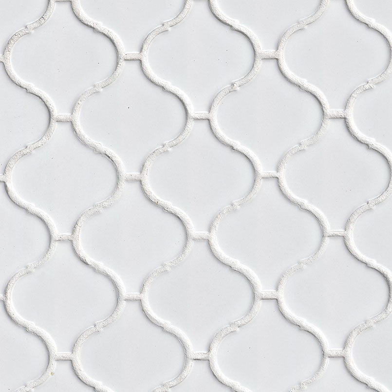 MSI White Glossy Arabesque (0.73 Square Feet Each) Polished Porcelain Mosaic Tile