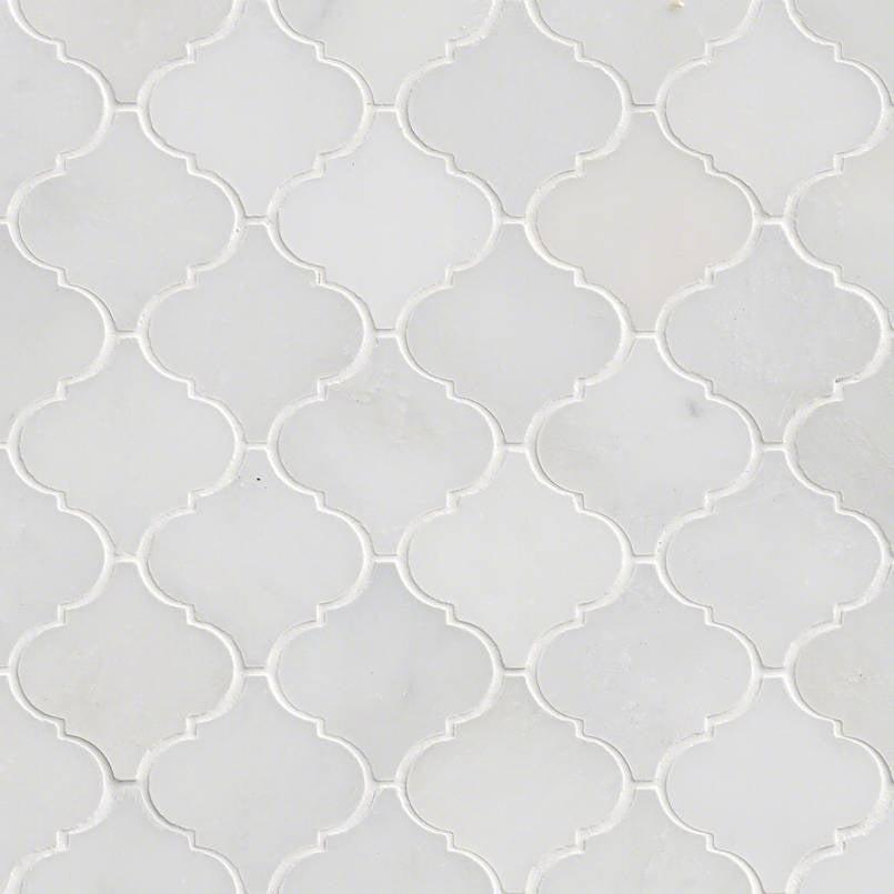 MSI Greecian White Arabesque 12" x 12" Polished Marble Mosaic Tile