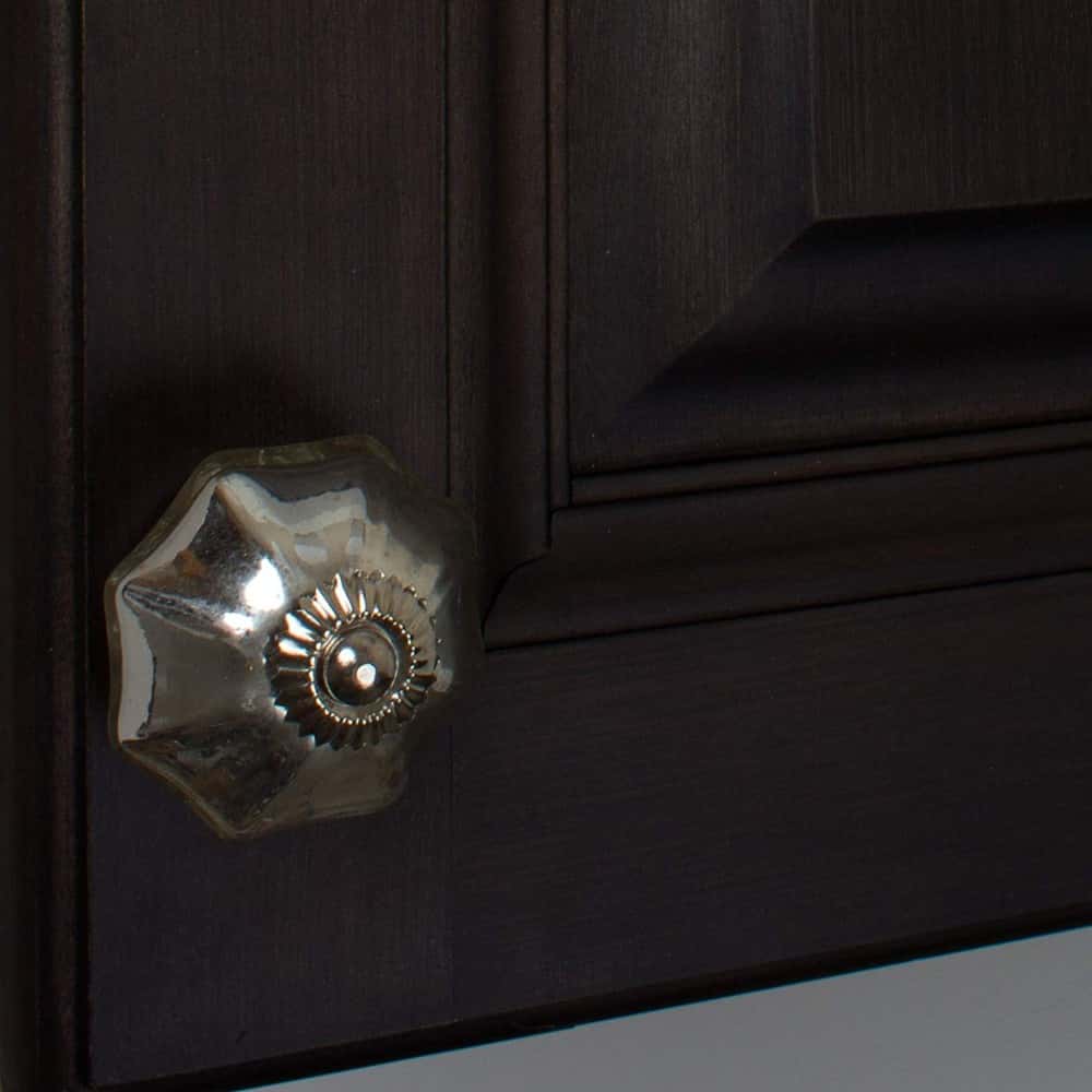2" (51mm) Silver Octagon Mercury Glass Cabinet Knob