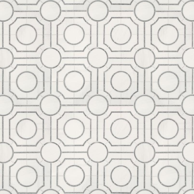 MSI Bianco Dolomite Regency 10" x 10" Polished Marble Mosaic Tile