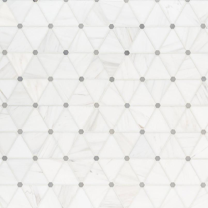 MSI Bianco Dolomite Pinwheel 12.75" x 13" Polished Marble Mosaic Tile