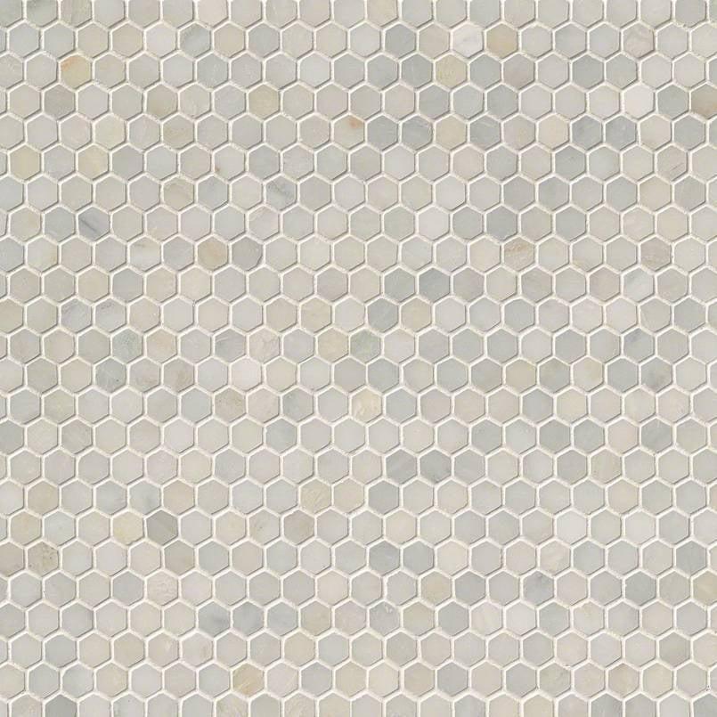 MSI Greecian White Hexagon (1" Pieces) 11.75" x 11.75" Polished Marble Mosaic Tile