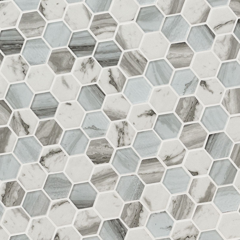 MSI Esperanza Hexagon (2" Pieces) 11.75" x 12" Matte Glass Mosaic Tile