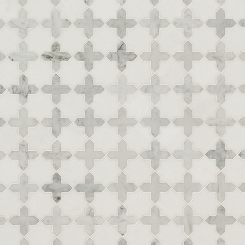MSI Vera Anne Pattern 11.75" x 12" Polished Marble Mosaic Tile