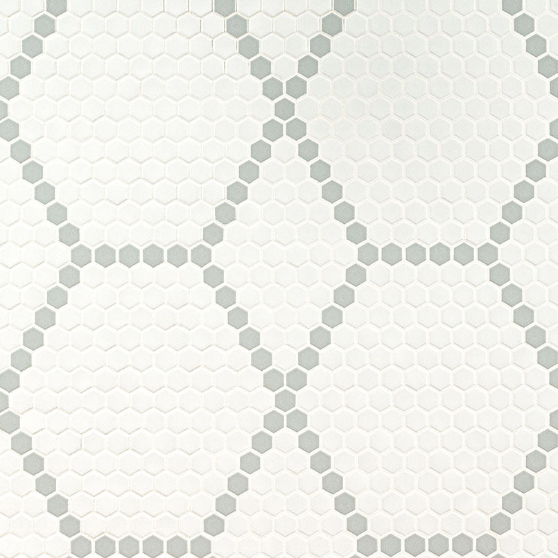 MSI White And Gray Hive Pattern 11.75" x 12" Matte Porcelain Mosaic Tile