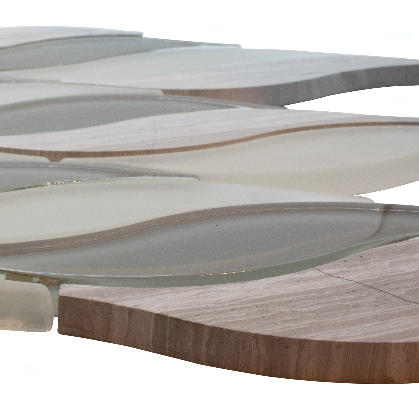 ET Pontus Grey 10.5" x 11" Marble And Glass Mosaic Tile