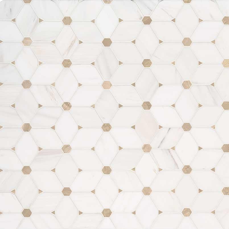 MSI Cecily Pattern 11.5" x 11.75" Polished Marble Mosaic Tile