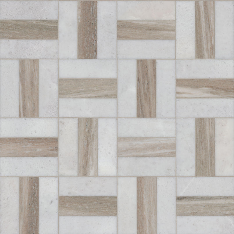 MSI Winslow Weave 11.75" x 11.75" Polished Marble Mosaic Tile