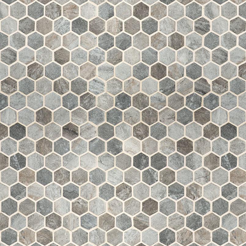 MSI Stonella Hexagon (2" Pieces) 11.75" x 12" Matte Recycled Glass Mosaic Tile