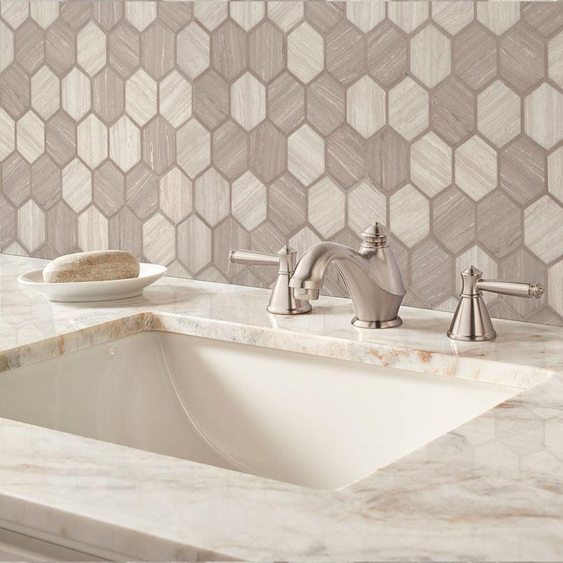 MSI Silva Oak Hexagon (2" Pieces) 11.75" x 12" Honed Glass Mosaic Tile