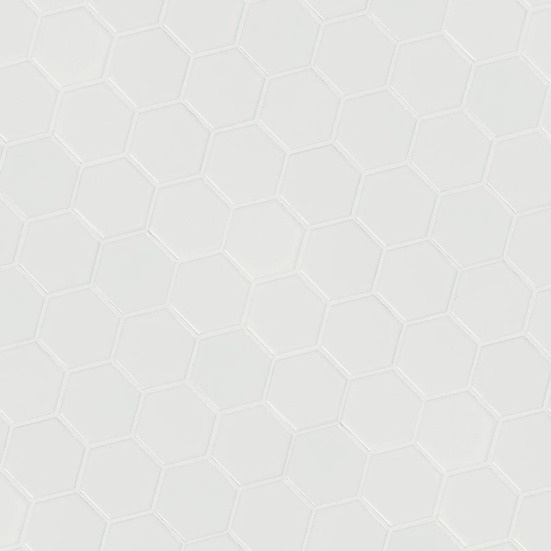 MSI White Matte Hexagon (2" Pieces) 11.75" x 11.75" Matte Porcelain Mosaic Tile
