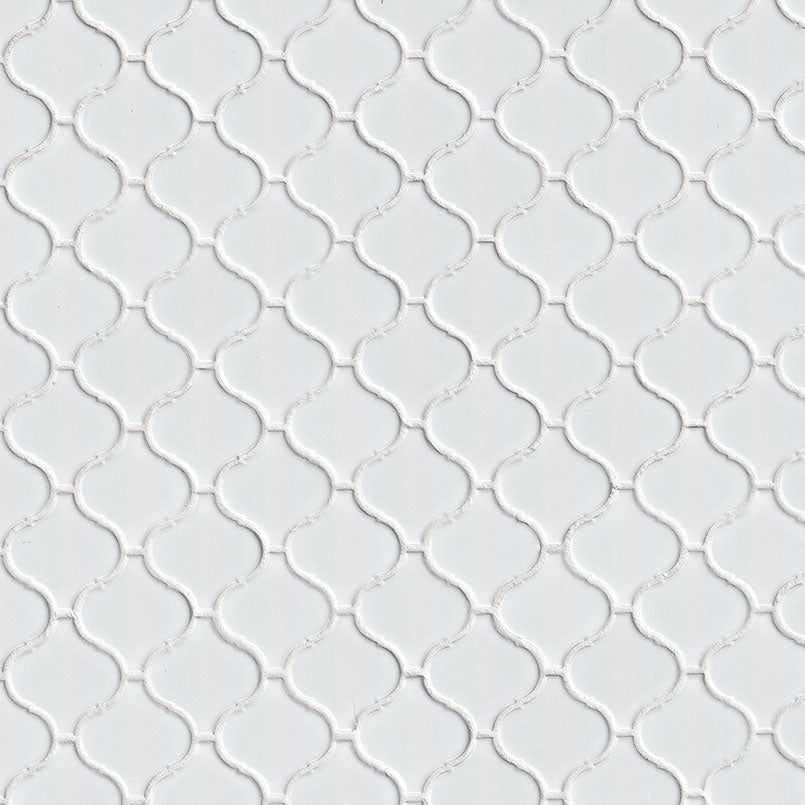 MSI White Glossy Arabesque (0.73 Square Feet Each) Polished Porcelain Mosaic Tile
