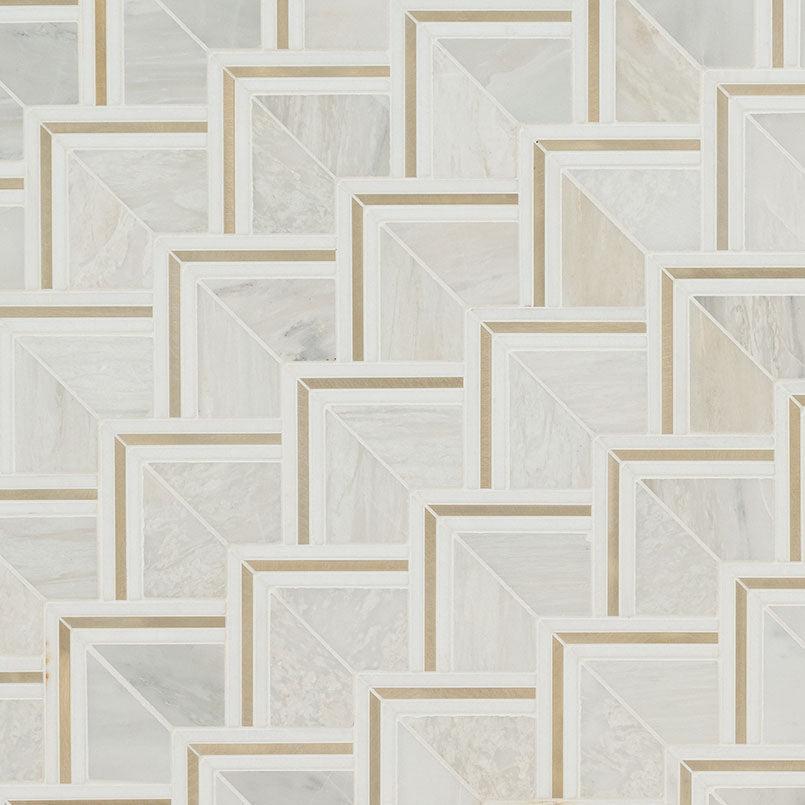 MSI Luxor Kona Gold Pattern (0.62 square feet each) Polished Marble Mosaic Tile