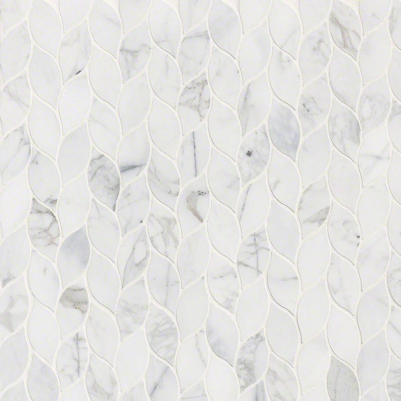 MSI Calacatta Blanco Pattern 12.5" x 12.5" Polished Marble Mosaic Tile