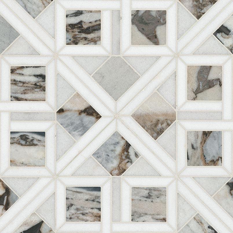 MSI Tessere Pattern 12" x 12" Polished Marble Mosaic Tile
