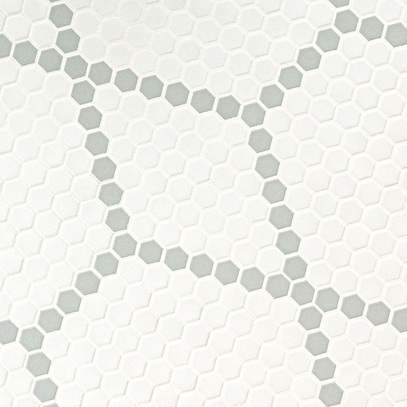 MSI White And Gray Hive Pattern 11.75" x 12" Matte Porcelain Mosaic Tile