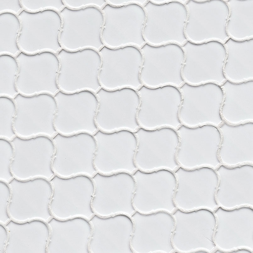 MSI White Glossy Arabesque (0.73 Square Feet Each) Polished Porcelain Mosaic Tile
