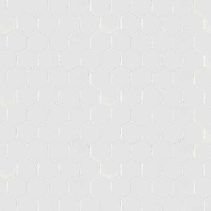 MSI White Matte Hexagon (2" Pieces) 11.75" x 11.75" Matte Porcelain Mosaic Tile