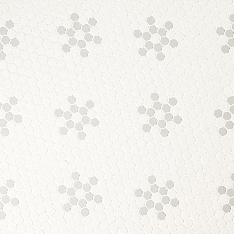 MSI White And Gray Mod Petal Pattern 11.75" x 12" Matte Porcelain Mosaic Tile