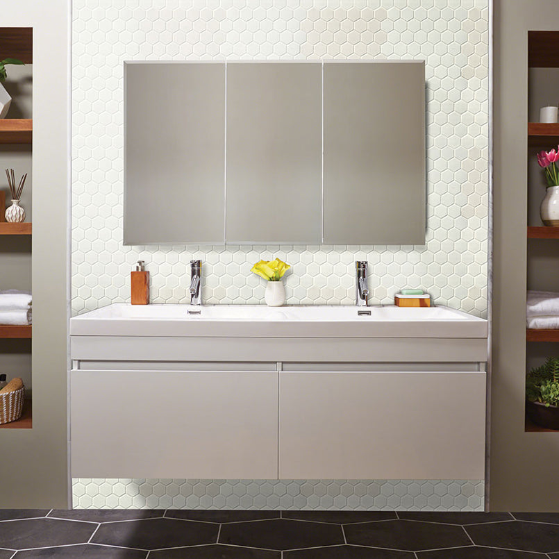 MSI White Glossy Hexagon (2" Pieces) 11.75" x 11.75" Polished Porcelain Mosaic Tile