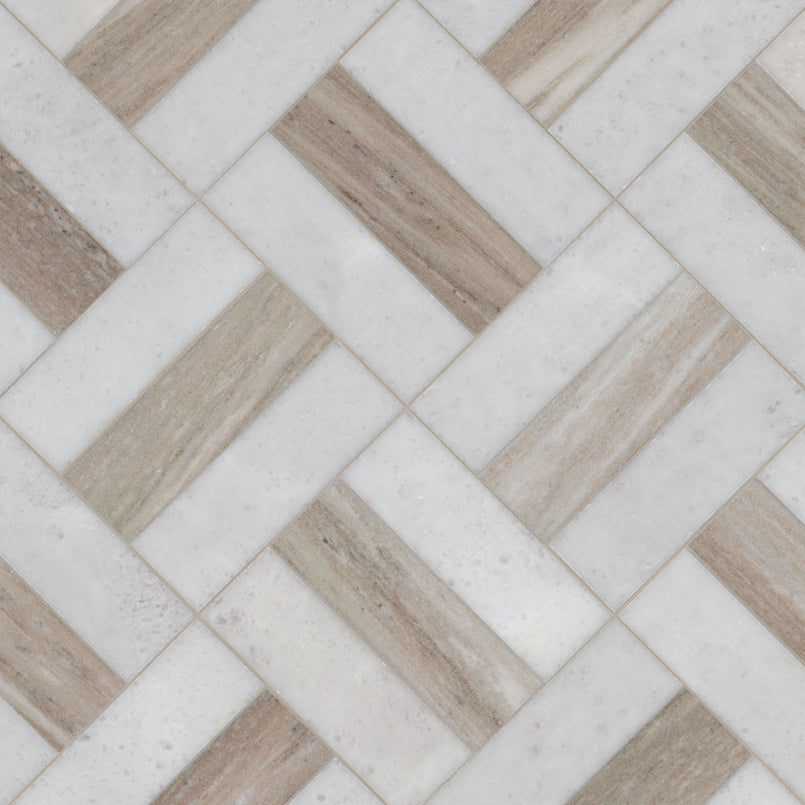 MSI Winslow Weave 11.75" x 11.75" Polished Marble Mosaic Tile