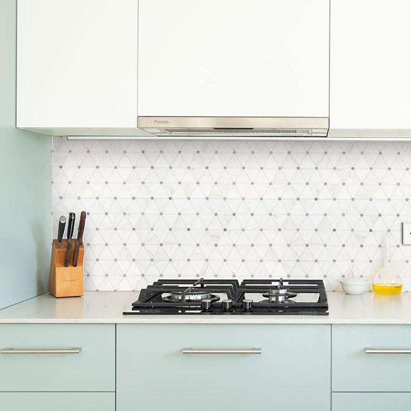 MSI Bianco Dolomite Pinwheel 12.75" x 13" Polished Marble Mosaic Tile