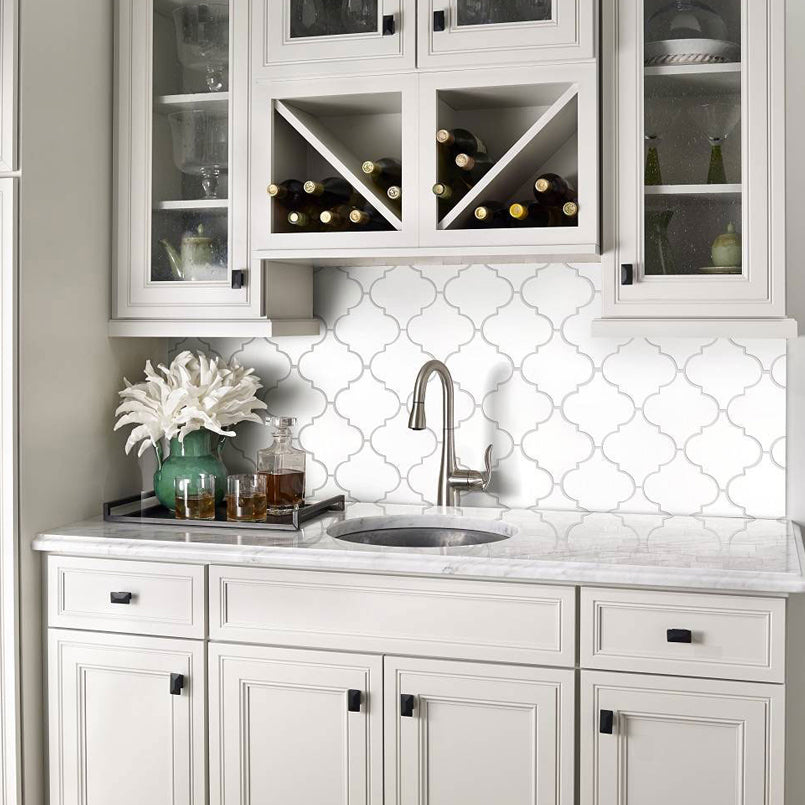 MSI Whisper White 13" x 13" Glossy Ceramic Mosaic Tile