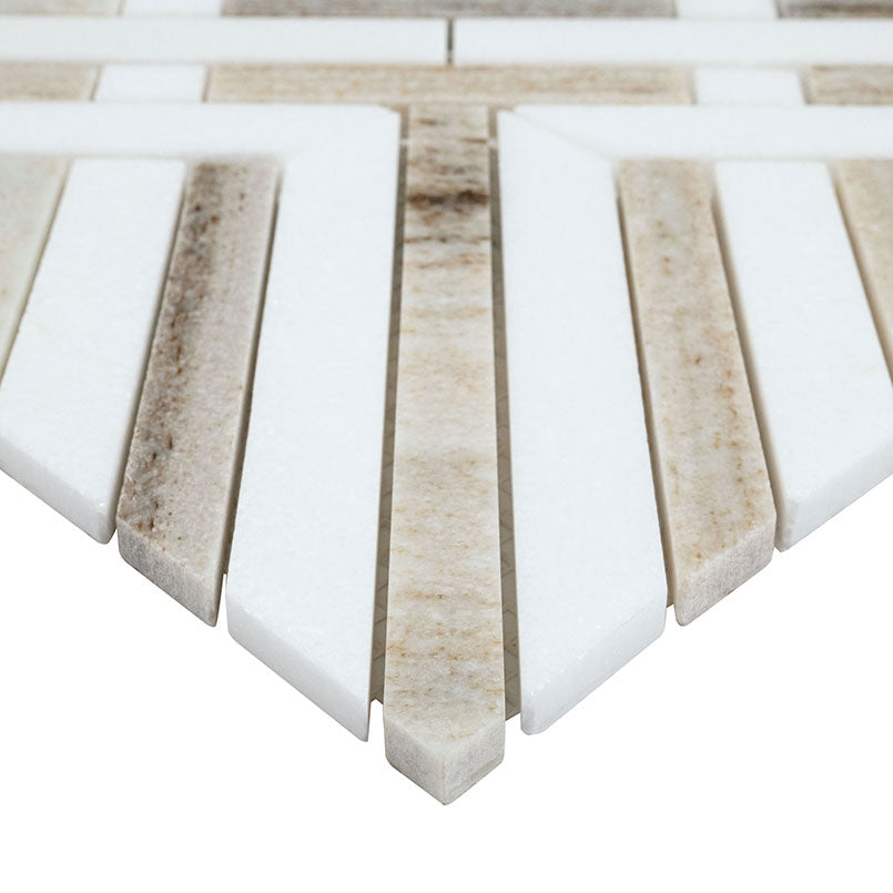 MSI Wellington Pattern 12" x 12" Polished Marble Mosaic Tile