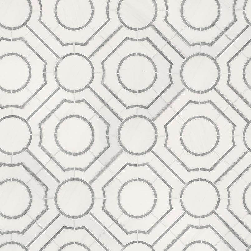 MSI Bianco Dolomite Regency 10" x 10" Polished Marble Mosaic Tile